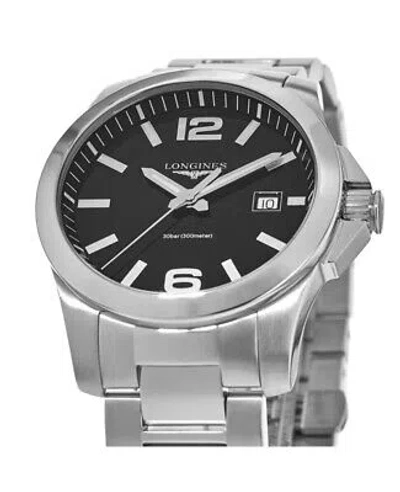 Pre-owned Longines Conquest Quartz Black Dial Men's Watch L3.759.4.58.6