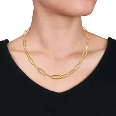 Pre-owned Amour 6.3mm Paperclip Chain Necklace In 14k Yellow Gold, 18 In