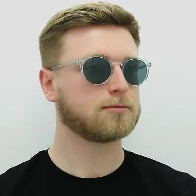 Pre-owned Oliver Peoples Sunglasses Gregory Peck 5217 1101/r8 Crystal Indigo Photochromic In Clear
