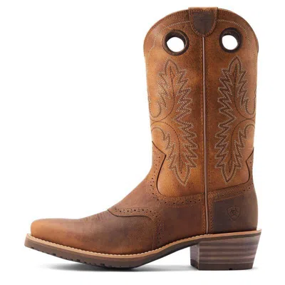 Pre-owned Ariat Men's Style No. 10044565 Hybrid Roughstock Square Toe Western Boot In Brown