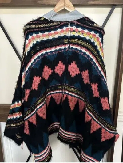 Pre-owned Free People Running Wild Poncho M/l In Multicolor