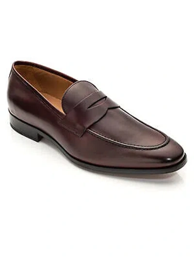 Pre-owned To Boot New York To Boot York Mens Maroon Penny Holder Tesoro Slip On Leather Loafers 13 In Red