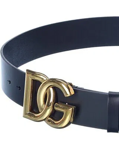 Pre-owned Dolce & Gabbana Leather Belt Men's In Black
