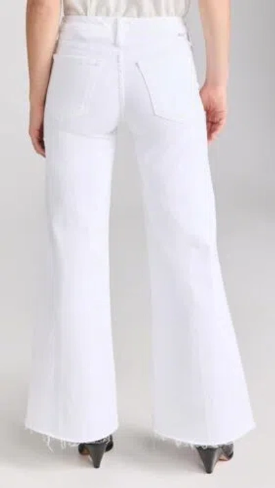 Pre-owned Mother Women Pants The Roller Fray Jeans Fairest Of The Them All White
