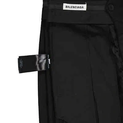 Pre-owned Balenciaga Ladies Black Wool Gabardine Tailored Pants