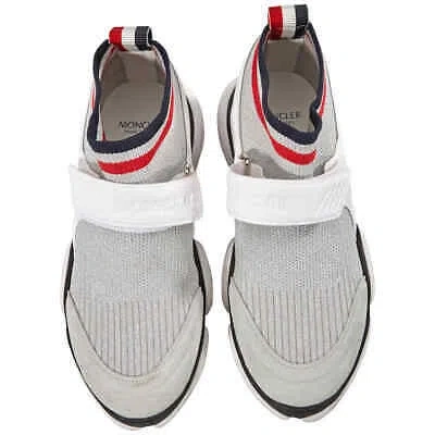 Pre-owned Moncler Strap-fastening Sock Sneakers, Brand Size 38 ( Us Size 8 ) In White