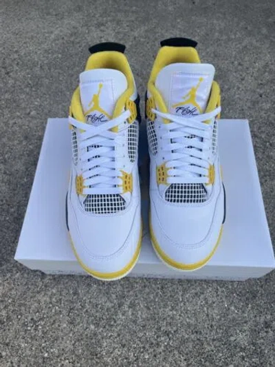 Pre-owned Jordan Size 11 - Air  4 Retro Vivid Sulfur W In Hand Fast Shipping In White