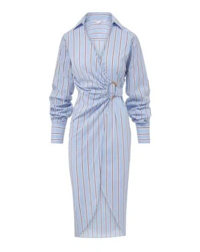 Pre-owned Veronica Beard Afton Multi Blue Striped Dress Og $498