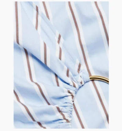 Pre-owned Veronica Beard Afton Multi Blue Striped Dress Og $498