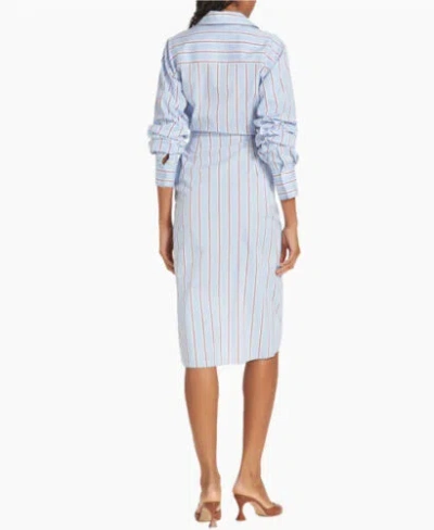 Pre-owned Veronica Beard Afton Multi Blue Striped Dress Og $498