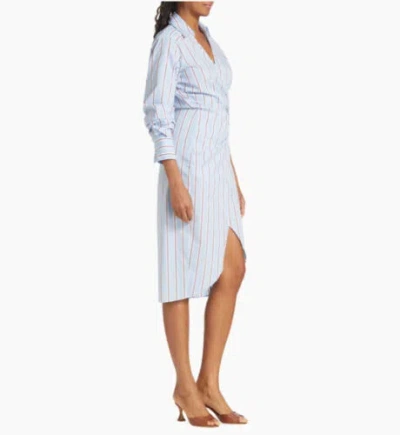Pre-owned Veronica Beard Afton Multi Blue Striped Dress Og $498