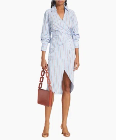 Pre-owned Veronica Beard Afton Multi Blue Striped Dress Og $498