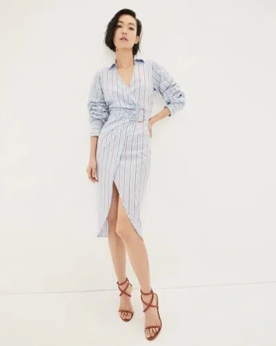 Pre-owned Veronica Beard Afton Multi Blue Striped Dress Og $498