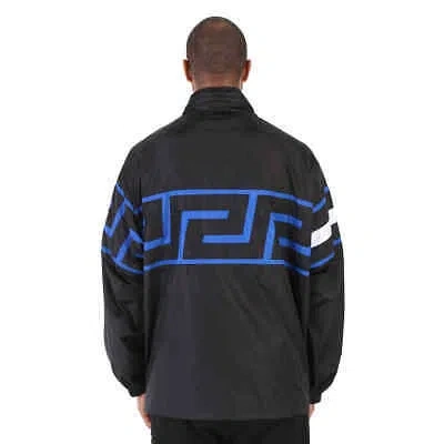 Pre-owned Versace Black Greca Logo Print Blouson Jacket