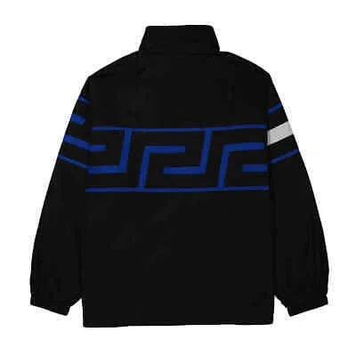 Pre-owned Versace Black Greca Logo Print Blouson Jacket
