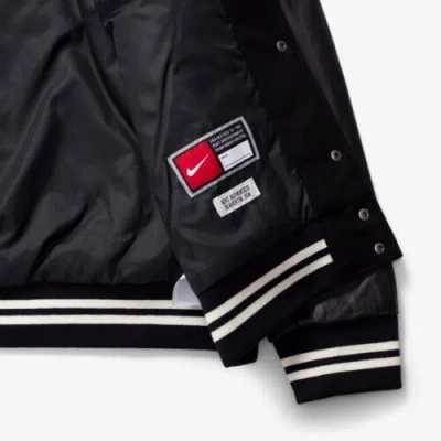 Pre-owned Nike $500 Men's Size Xl  Authentics Men's Varsity Jacket Fd7845-010 Wool Rare In Black