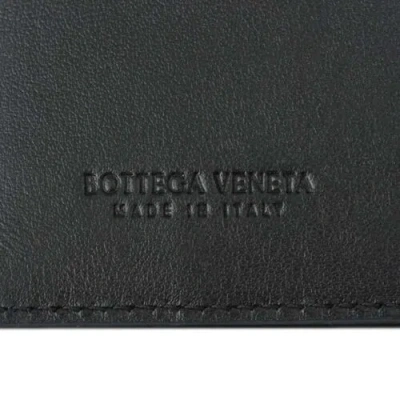 Pre-owned Bottega Veneta Bifold Wallet With Coin Purse Portafoglio 706010 Black-gold 8425