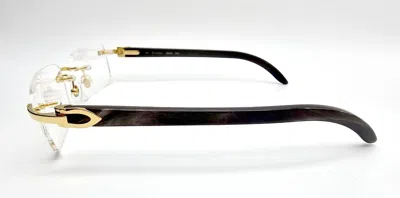 Pre-owned Cartier Black Buffalo Horn Glasses Ct00490 In Clear
