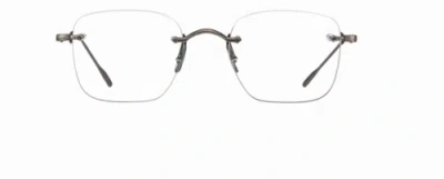 Pre-owned Oliver Peoples Finne Rx Frame Ov1227 5244 49mm Rimless Round Dark Optical Frame In No Lenses
