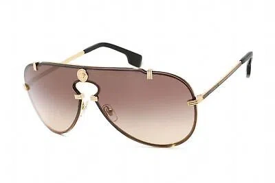 Pre-owned Versace Ve2243-100213-43 Gold Sunglasses In Brown