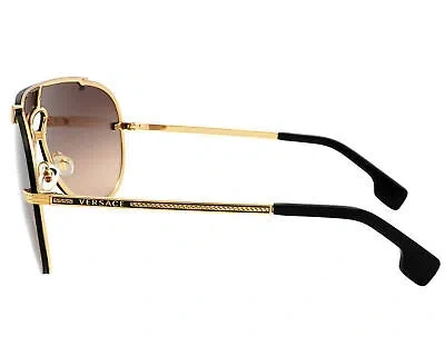 Pre-owned Versace Ve2243-100213-43 Gold Sunglasses In Brown