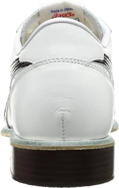 Pre-owned Asics Weight Lifting Shoes Leather 1163a006 White Black With Box From Japan