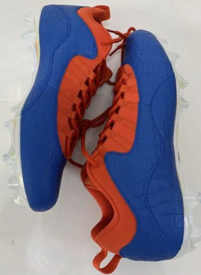 Pre-owned Jordan Nike Air  10 Low Florida Gators Player Exclusive Pe Cleats Men's Sz 12 In Blue