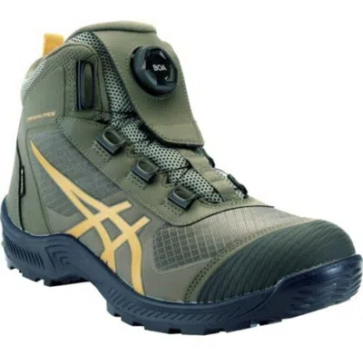 Pre-owned Asics Safety Shoes Winjob Cp604 G-tx Boa Green Work Shoes Wide Size 6.5-11.5 In Green / Mantle Green X Tiger Yellow