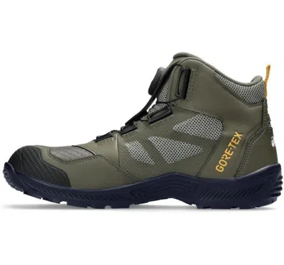 Pre-owned Asics Safety Shoes Winjob Cp604 G-tx Boa Green Work Shoes Wide Size 6.5-11.5 In Green / Mantle Green X Tiger Yellow