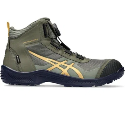 Pre-owned Asics Safety Shoes Winjob Cp604 G-tx Boa Green Work Shoes Wide Size 6.5-11.5 In Green / Mantle Green X Tiger Yellow
