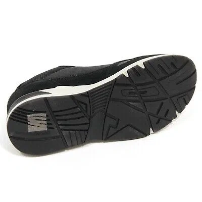Pre-owned Armani Collezioni H2998 Sneaker Uomo Emporio Armani Man Fabric/suede Shoes Black In Nero