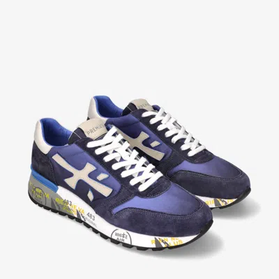 Pre-owned Premiata Sneakers  Man Suede Blue And Details Electric Blue Art. Mick 5692