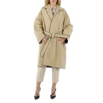 Pre-owned Balenciaga Ladies Beige Belted Trench Coat, Brand Size 36 (us Size 2)