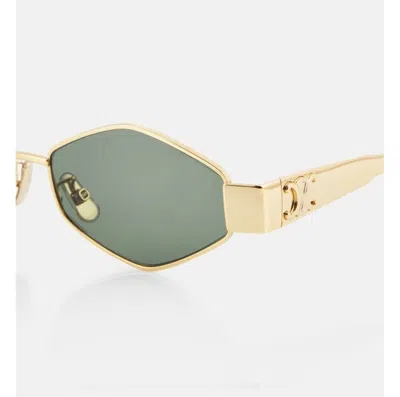 Pre-owned Celine Sunglasses  Polygon Monochrome Sunglasses In Green