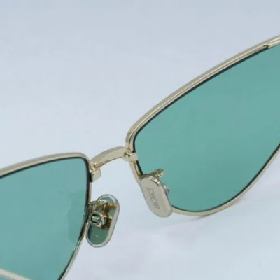 Pre-owned Dior Miss B1u B0o0 Gold/green 63-14-135 Sunglasses Authentic