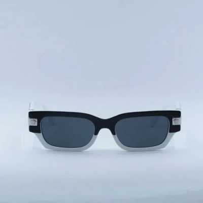 Pre-owned Versace Ve4465 545987 Top Black/white/dark Grey 53-18-145 Sunglasses Auth... In Gray