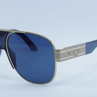 Pre-owned Dior Signature A3u B0b0 Gold / Blue 61-13-140 Sunglasses Authentic