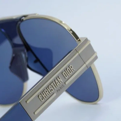 Pre-owned Dior Signature A3u B0b0 Gold / Blue 61-13-140 Sunglasses Authentic