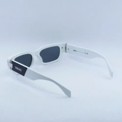 Pre-owned Versace Ve4465 545987 Top Black/white/dark Grey 53-18-145 Sunglasses In Gray