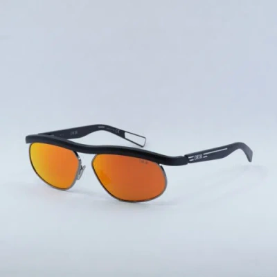 Pre-owned Dior Ider S1u I1k7 Matte Black/orange Mirrored 60-12-135 Sunglasses A...