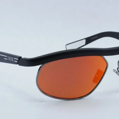 Pre-owned Dior Ider S1u I1k7 Matte Black/orange Mirrored 60-12-135 Sunglasses A...