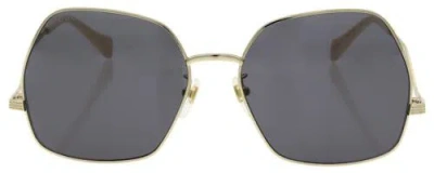 Pre-owned Gucci Gg0972s-001 Women Hexagonal Designer Sunglasses Gold Ivory White/grey 60mm In Multicolor