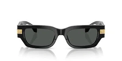 Pre-owned Versace Sunglasses Ve4465 Gb187 53mm Black / Dark Grey Lens In Gray