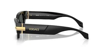 Pre-owned Versace Sunglasses Ve4465 Gb187 53mm Black / Dark Grey Lens In Gray