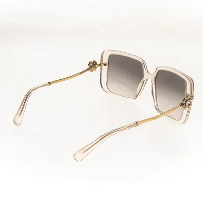 Pre-owned Bvlgari Flower Bv8243b Gold Pink Peach Opal Crystal Rectangle Sunglasses 8243 In Gray