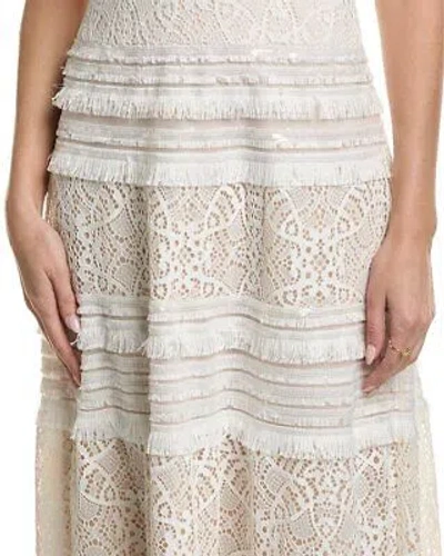 Pre-owned Tadashi Shoji Lace Gown Women's In White