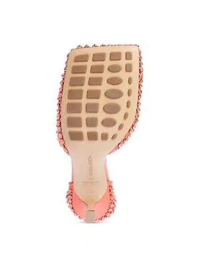 Pre-owned Bottega Veneta Womens Coral Square Toe Stiletto Slip On Pumps Shoes 38 In Pink