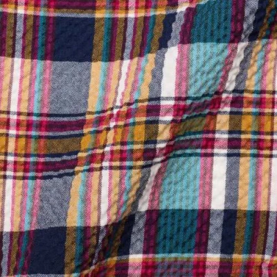 Pre-owned Sartoria Partenopea Madras Seersucker Summer Jacket Current Model In Multicolor