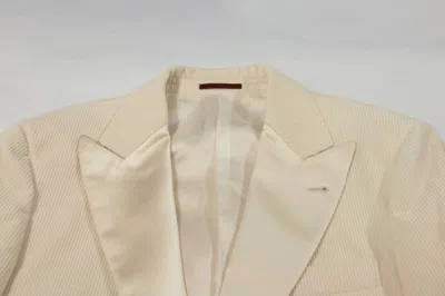 Pre-owned Brunello Cucinelli $4,995  Men's Corduroy Tuxedo Jacket A242 In White