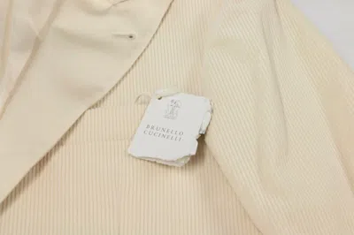 Pre-owned Brunello Cucinelli $4,995  Men's Corduroy Tuxedo Jacket A242 In White